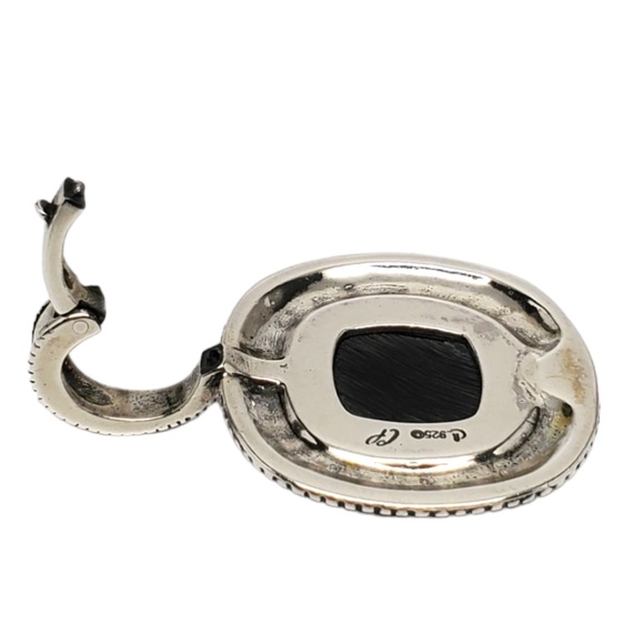 Carolyn Pollack Sterling Silver Turquoise Inlaid Pendant/Enhancer #17103 - Picture 7 of 10